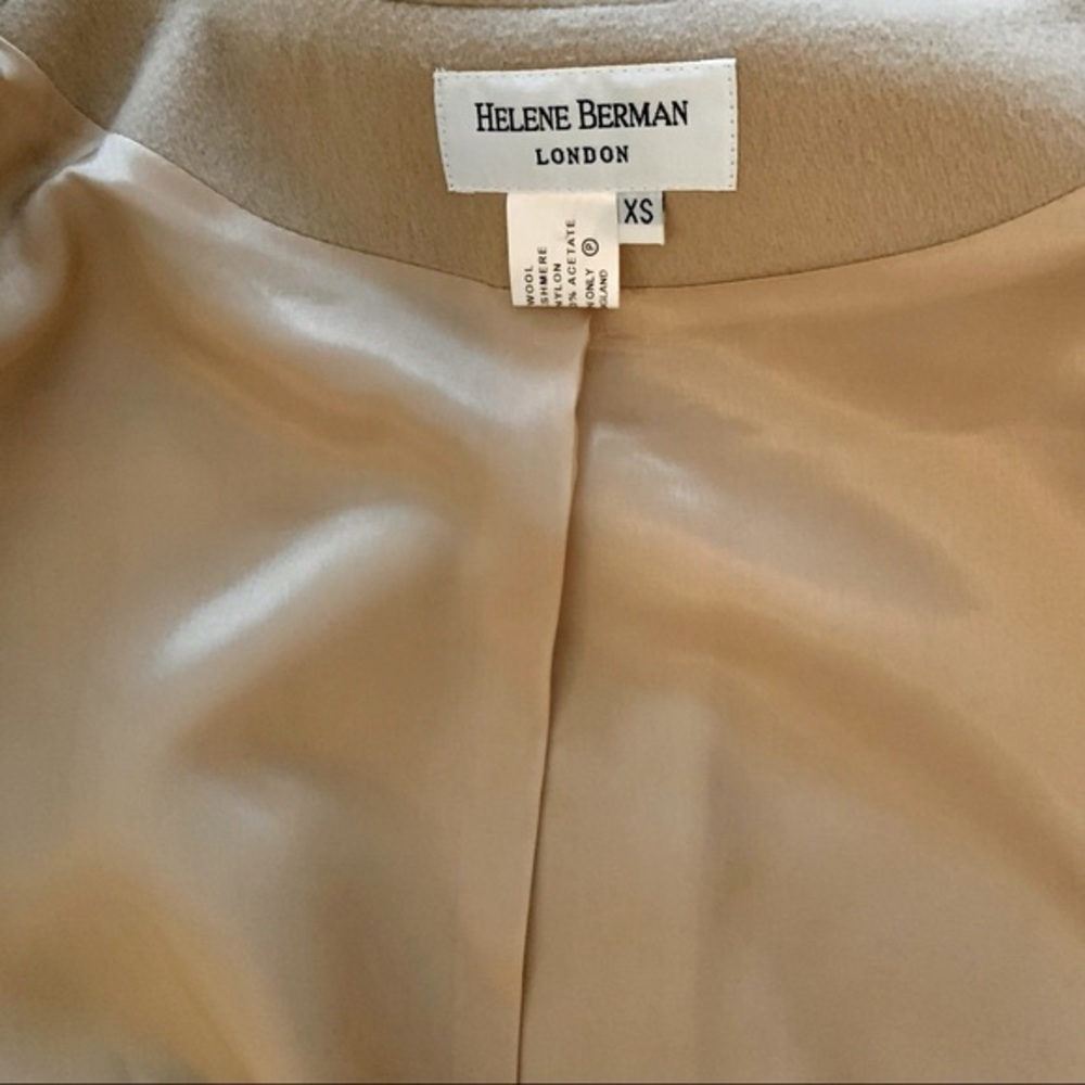 Helene Berman London cape poncho coat with tortoise shell buttons and pockets XS - Picture 10 of 14
